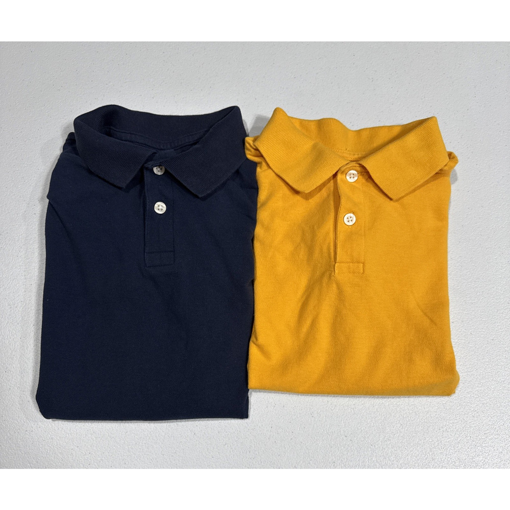 The Childrens Place School Uniform Short Sleeves Polo Shirts Yellow Blue L 10-12
